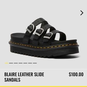 BLAIRE LEATHER SLIDE SANDALS